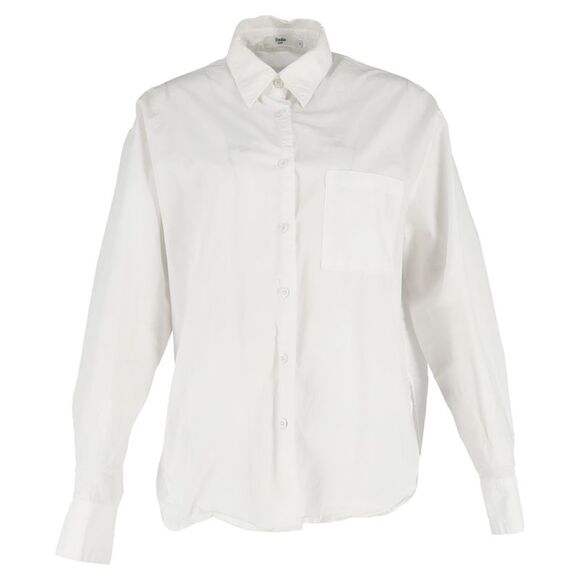 The Frankie Shop Button-Down Shirt in White Cotton